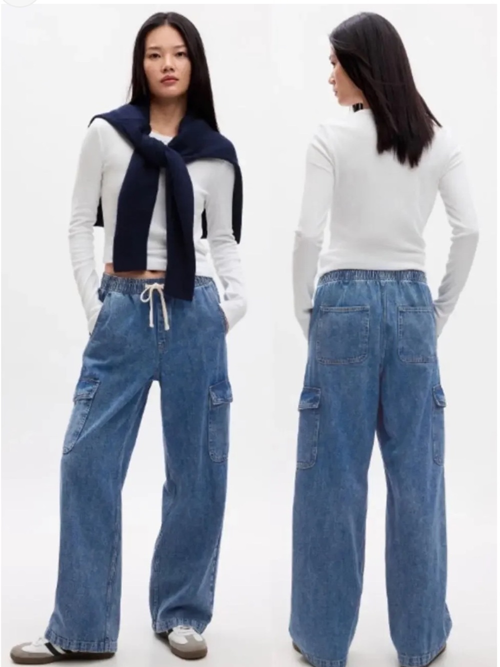 NWOT Gap High Rise Wide Leg Cargo Jeans